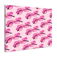 Karo-art Schilderij - Roze zonnebrillen, liefde, premium print