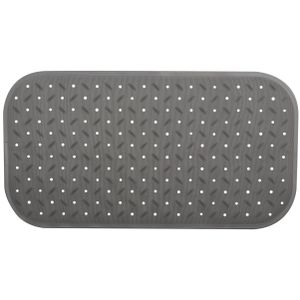 Douche/bad anti-slip mat badkamer - rubber - grijs - 36 x 76 cm - rechthoek