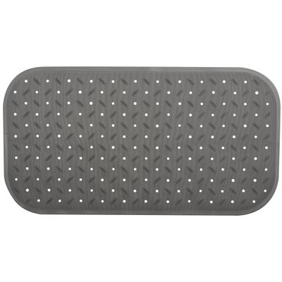 Douche/bad anti-slip mat badkamer - rubber - grijs - 36 x 76 cm - rechthoek Douche/bad anti-slip mat badkamer - rubber - grijs - 36 x 76 cm - rechthoek