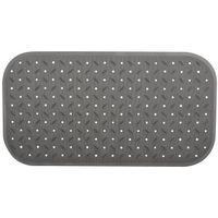 Douche/bad anti-slip mat badkamer - rubber - grijs - 36 x 76 cm - rechthoek