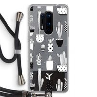Cactusmotief: OnePlus 8 Pro Transparant Hoesje met koord