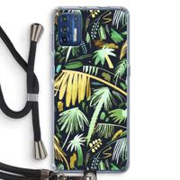 Tropical Palms Dark: Motorola Moto G9 Plus Transparant Hoesje met koord