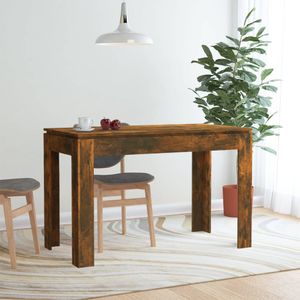 Eettafel 120x60x76 cm bewerkt hout gerookt eikenkleurig