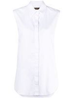 Moorer chemise en coton à design sans manches - Blanc