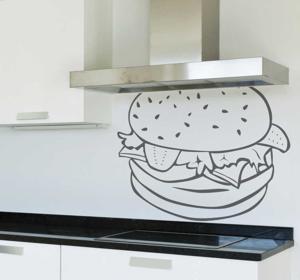 Muursticker keuken hamburger