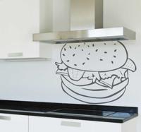 Muursticker keuken hamburger - thumbnail