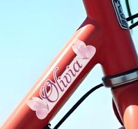 Blije vlinder Fiets naamsticker