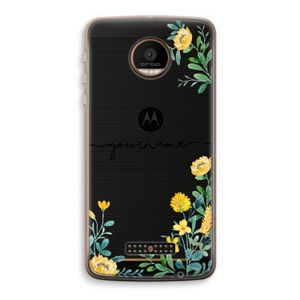 Gele bloemen: Motorola Moto Z Force Transparant Hoesje