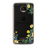 Gele bloemen: Motorola Moto Z Force Transparant Hoesje