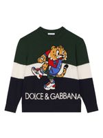 Dolce & Gabbana Kids pull en maille intarsia - Vert