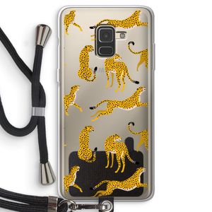 Luipaard: Samsung Galaxy A8 (2018) Transparant Hoesje met koord