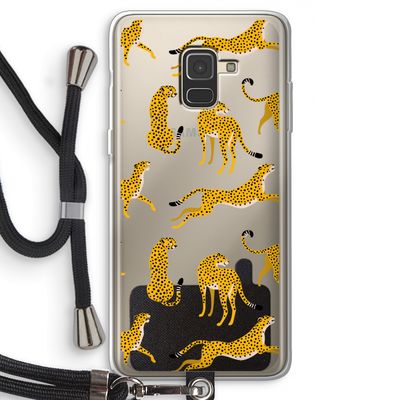 Luipaard: Samsung Galaxy A8 (2018) Transparant Hoesje met koord