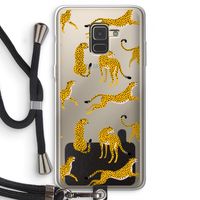 Luipaard: Samsung Galaxy A8 (2018) Transparant Hoesje met koord