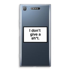 Don't give a shit: Sony Xperia XZ1 Transparant Hoesje