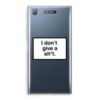 Don't give a shit: Sony Xperia XZ1 Transparant Hoesje