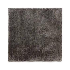 Tapeso Vierkant hoogpolig vloerkleed velvet - Posh grijs - 240x240 cm