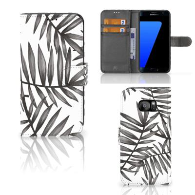 Samsung Galaxy S7 Edge Hoesje Leaves Grey Samsung Galaxy S7 Edge Hoesje Leaves Grey