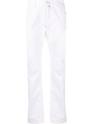 Billionaire jean droit à taille mi-haute - Blanc