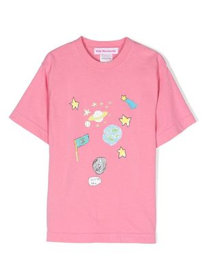 Kids Worldwide t-shirt à imprimé nebuleux - Rose