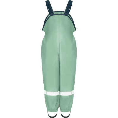 Playshoes regenbroek bretels fleece gevoerd uni pastel green-140