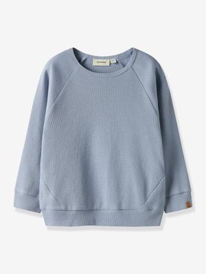 Sweater jongen LIL'ATELIER MINI piqué van katoen lichtblauw