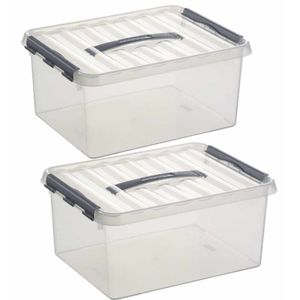 2x Opberg box/opbergdoos 15 liter 40 cm