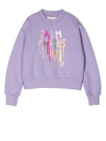 Palm Angels Kids sweat en coton à logo imprimé - Violet