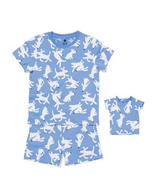 HEMA Kindershortama honden met poppenpyjama blauw (blauw)