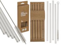 Glazen drinkrietjes 4 stuks met borstel