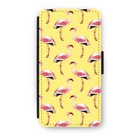 Flamingo's geel: iPhone X Flip Hoesje