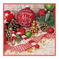 Ambiente Kerstservetten - 20x - gedecoreerd - rood - 33 x 33 cm - 3 laags