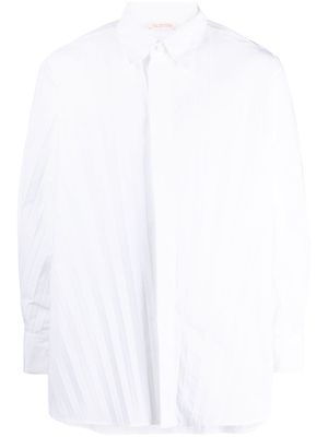 Valentino Garavani chemise plissée à manches longues - Blanc