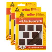 Anti-krasvilt - 24x - bruin - 25 x 25 mm - vierkant - zelfklevend - meubel beschermvilt - thumbnail