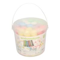 Humbert stoepkrijt - 20x krijtjes - 6 kleuren - met emmer - krijt - kleuren/tekenen