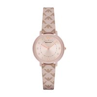 Horlogeband Armani AR11010 Leder Beige 14mm