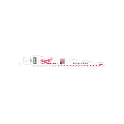 Milwaukee Sloopzaagbladen | THIN KERF | Hout met spijkers | 150mm x 5 Tpi | 5 stuks - 48475035