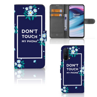 OnePlus Nord CE 5G Portemonnee Hoesje Flowers Blue DTMP