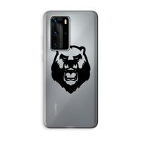 Angry Bear (black): Huawei P40 Pro Transparant Hoesje