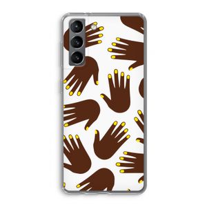 Hands dark: Samsung Galaxy S21 Transparant Hoesje