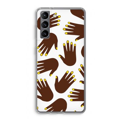 Hands dark: Samsung Galaxy S21 Transparant Hoesje