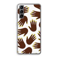 Hands dark: Samsung Galaxy S21 Transparant Hoesje