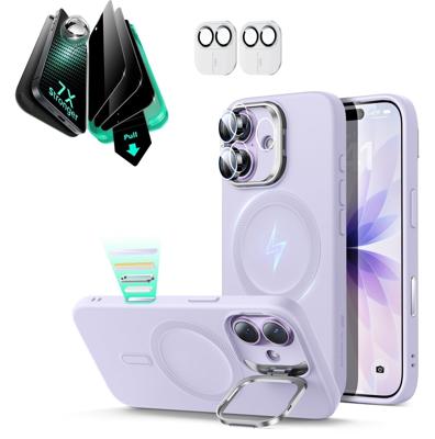 iPhone 17 Cloud Soft Magnetic Case (Camera Control, Stash Stand) Armorite Privacy Protection Bundle - Lavender
