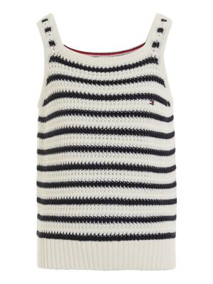 Stripe Chrochet Top Calico/Desert Sky