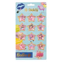 Besties 3d stickervel, 12st.