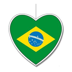 Brazilië hangdecoratie hart 28 cm