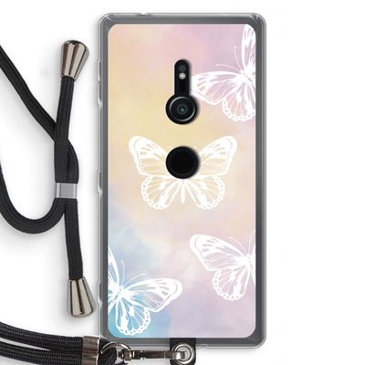 White butterfly: Sony Xperia XZ2 Transparant Hoesje met koord