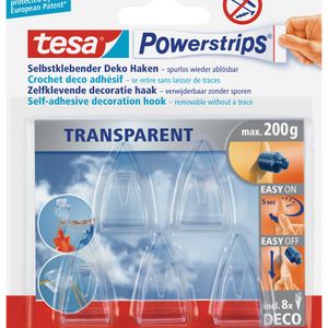 Powerstrips Tesa 58900 deco haken transparant 5 stuks