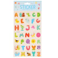 Stickervelletjes - 34x sticker letters A-Z - gekleurd - alfabet - thumbnail