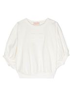 Elisabetta Franchi La Mia Bambina sweat en coton à logo en relief - Blanc - thumbnail