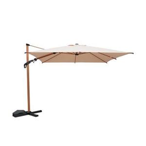 sweeek - Vierkante parasol 3x3m, mast met houtlook